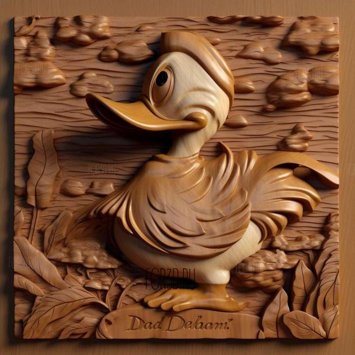st Donald Duck 3 stl model for CNC